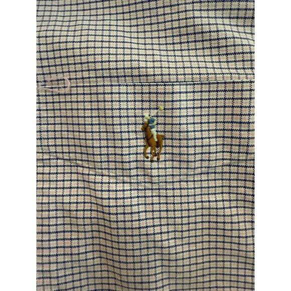 Ralph Lauren Men's Beige Plaid Blake Short Sleeves Button Down Shirt Size M - Picture 3 of 5